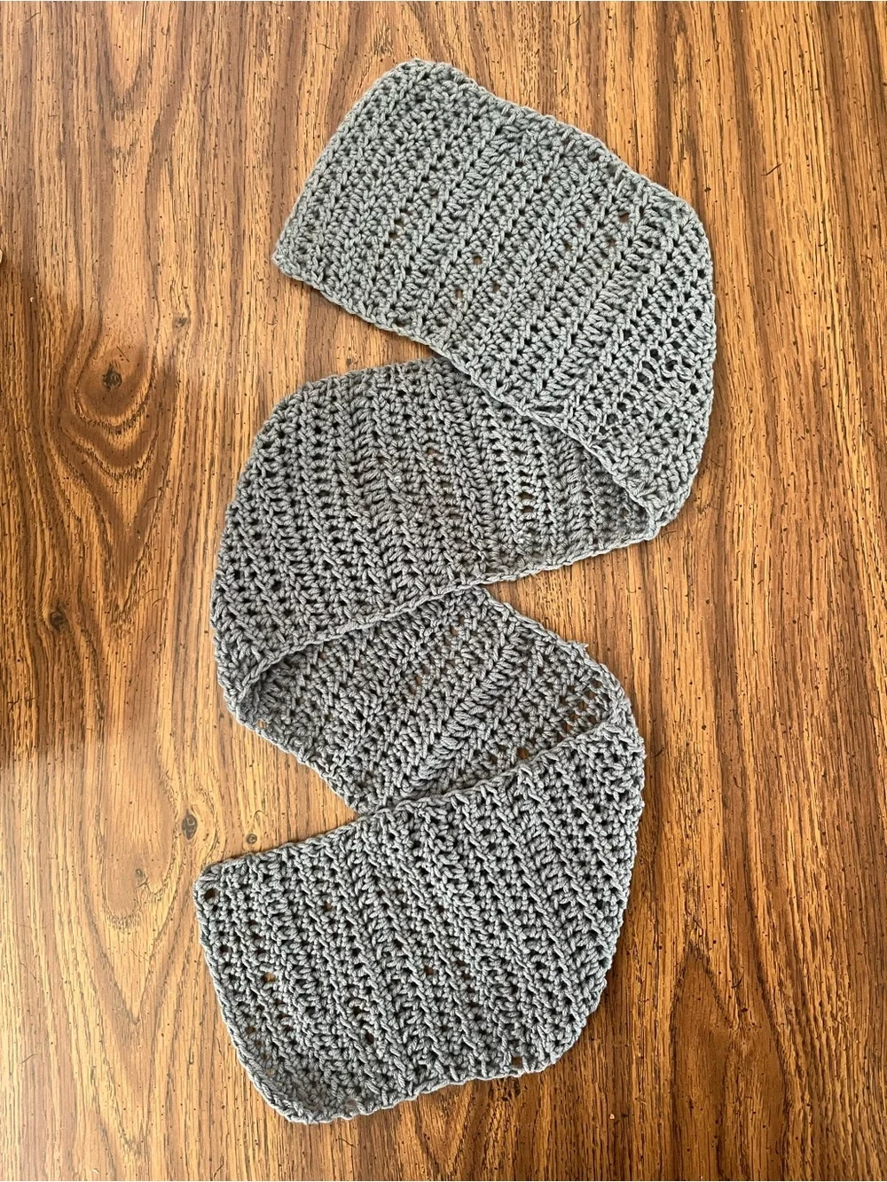 Gray Handmade Crochet Scarf Men’s and Women’s